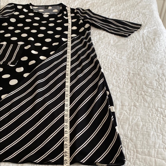 Polka Dot and Stripe Black Dress - Picture 6 of 8